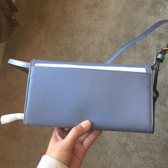 NWT Lauren Ralph Lauren Periwinkle Blue Crossbody - Picture 2 of 8